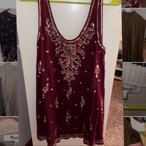 Red and gold Free People slip dress, size XS